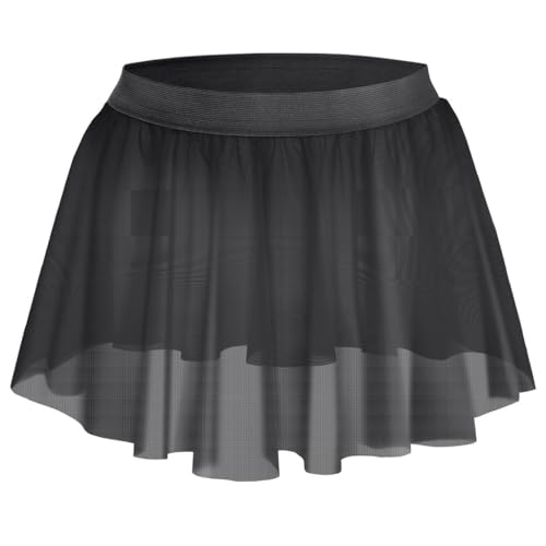 FYMNSI Men's Sissy Sheer Mini Skirt Flowy Skirts Ruffle A-line Tulle Micro Skirts Sexy Sissy Crossdressing Lingerie Underwear