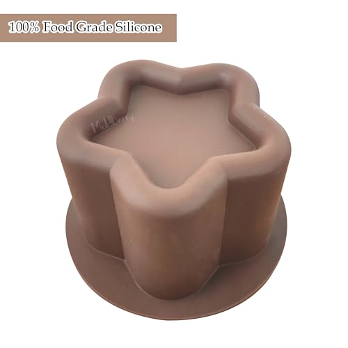 Image of MoldBerry Star-Shaped Silicone Bento Cake Mold - 7.6cm Deep Mini Baking Pan for Cakes, Cheesecakes, Cupcakes, Muffins, Tarts, Snacks & Chocolates - Reusable Non-Stick Mould - 1 Pack