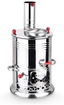 Samovar Tea Kettle, Turkish Semaver Charcoal and Wood Water Heater Boiler, for Camping, Picnic, Hunting, Hiking, Yachting