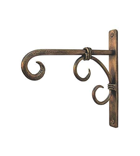 Image of Wall Hanging Bracket - Deluxe Pack of 1 Golden Metal Plant Hanger Hook for Bird Feeders, Planters, Wind Chimes & Lights | Indoor & Outdoor Balcony Decor (6 x 1 x 7 in)