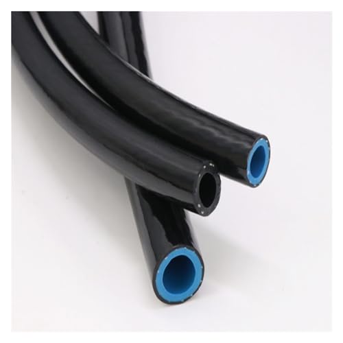 flexiable rubber Double layer Fuel Pipe Resin Wire-clamping Oil-resistant Tubing Oil Pipeline ID 6mm 8mm 10mm 12mm 14mm 16mm Black Blue Core 5 meter drain elastic (Color : Blue Core, Size : ID 12mm-