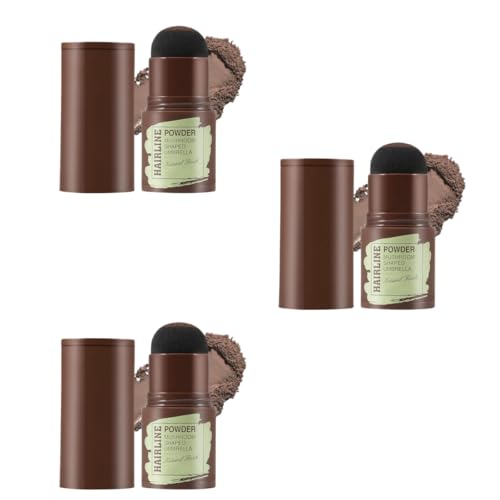 Image of SIMIYA Instant Natural Hairline Colour Touch-Up Powder for Women & Men - Black | Hair Shading Sponge Pen, Hairline Shadow Powder Stick, Quick Hair Root Touch-Up Stick (BROWN, PACK OF 3)