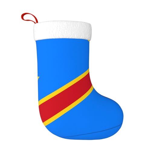 HTRDJH Chaussettes décoratives de Noël avec drapeau du Congo, chaussettes de Noël pour adultes, décorations de fête de Nouvel An