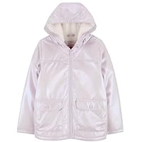 Carter's Girls Midweight Fleece Lined Hooded Raincoat Rain Jacket, Purple Pink, 12