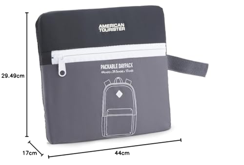Image of American Tourister Foldable Backpack | Compact Travel Bag | Daily Use & Outdoor Essentials for Men and Women | Foldable & Lightweight Design | Grey