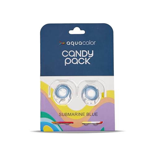 Image of Aquacolor Submarine Blue Daily Disposable Candy Pack - 2 Lens Pack, Power(-6)