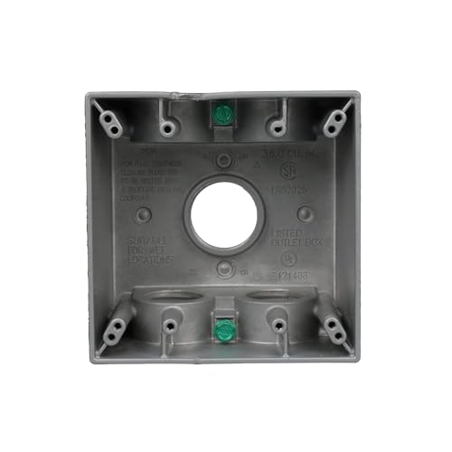 Hubbell Bell Bell 5389-0 Weatherproof Box 4-1/2 Inch x 4-1/2 Inch, Gray, 2 Gang - Image 2