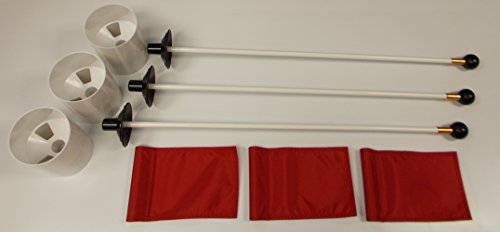 Deluxe Putting Green Accessory Kit - (3) PGA Plastic 6 Inch Cups & (3) Pin Markers with Red Jr Flags