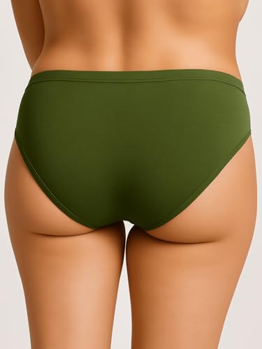 Image of Women's Soft Cotton Mid-Rise Bikini Briefs | Pack of 2 | Seamless Feel | Stretchable & Breathable Everyday Underwear | Comfortable Fit