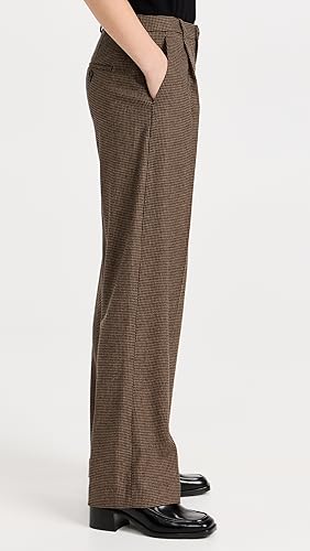 Vince Women's Houndstooth Pleat Front Pants4