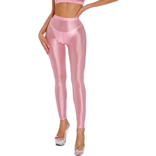 Legging brillant pour femme pantalon de sport de yoga en élasthanne
