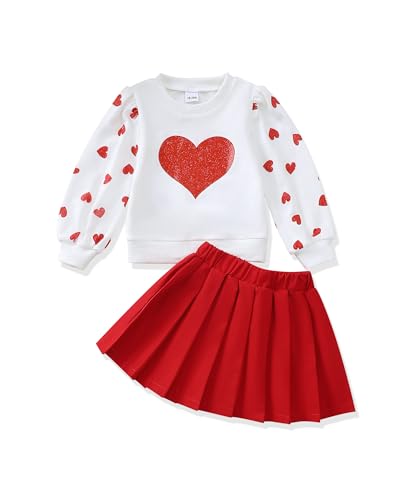 Image of Renotemy Toddler Girls Outfits Winter Little Girl Clothes Skirt Set 18M-6Y | Girls Christmas Fashion 2 Piece Outfit,Fall Knit Sweater and Skirt Set,Holiday Thanksgiving Dress Back to School Essentials