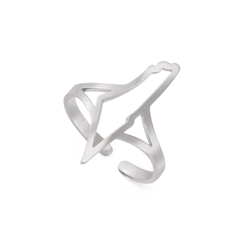 Dreamtimes Israel Palestine Map Finger Rings for Women Men Stainless Steel Adjustable Open Rings Country Geography Jewelry Gift (SILVER-2)