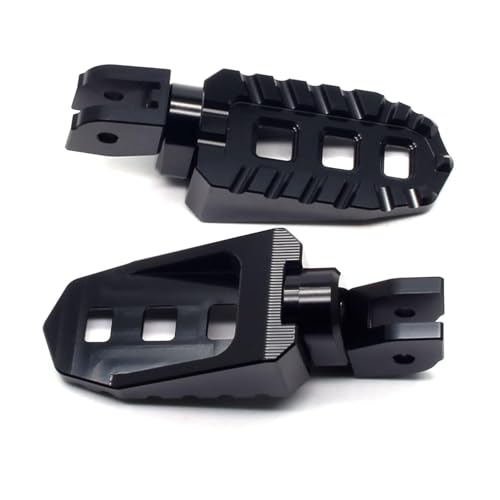 Image of MZS Motorcycle Front Foot Pegs Adjustable Rider Footpegs Black CNC Compatible with DESERTX /Multistrada V2S V4 950 1200 / Monster 696 796 797 821 1100 1200 / HYPERMOTARD 950 / Scrambler 400 800 1100