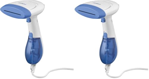 Image of Conair Handheld Garment Steamer for Clothes, ExtremeSteam 1200W, Portable Handheld Design, White /Blue (Pack of 2)
