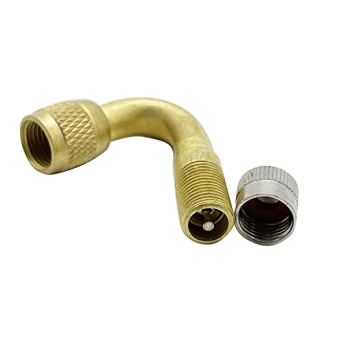 Image of 2PC Universal 45 Degree Tire Valve Extension Adapter Brass Air Tyre Extension