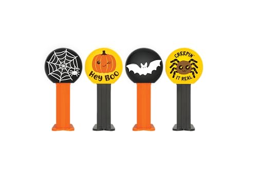 PEZ Candy Mini Halloween Candy Dispensers Trick or Treat Favors, Bag of 12, Orange, 0.32 Ounce (Pack of 1)
