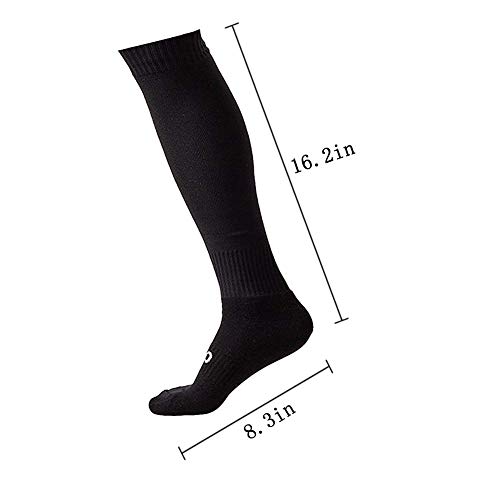 Lanshi Men's Soccer Socks Compression Long Sport High Sock Black Size M Us(6-12) #TOP4