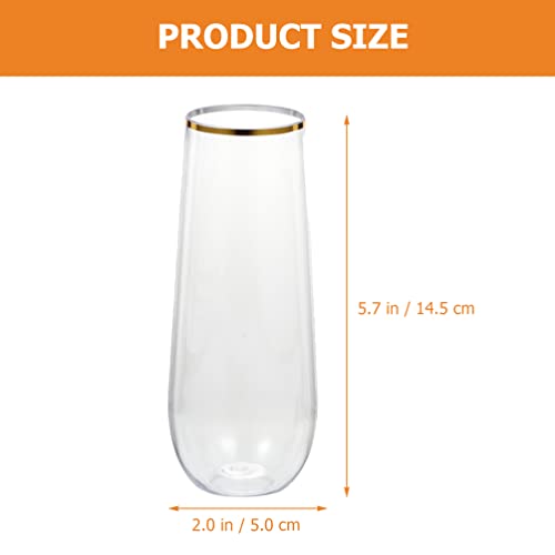 jojofuny 8 peças de taças de champanhe de plástico sem haste, taças de champanhe transparentes de 25
