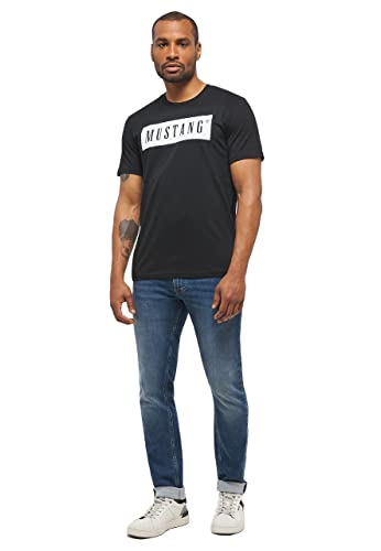 MUSTANG Alex C Logo tee Camiseta, Negro 4142, L para Mujer