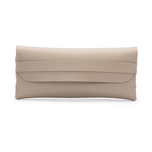 Image of Faux Leather Pen and Pencil Case with Tuck in Flap Stationery Bag for Student Lightweight Design (Faux Leather,Khaki /FL)