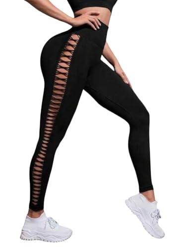 MGULEEYI Tie Dye Sexy Leggings for Women High Waist Yoga Pants Scrunch Butt Lifting Elastic Tights(Black M Medium)