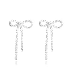 B6: silver bow earrings