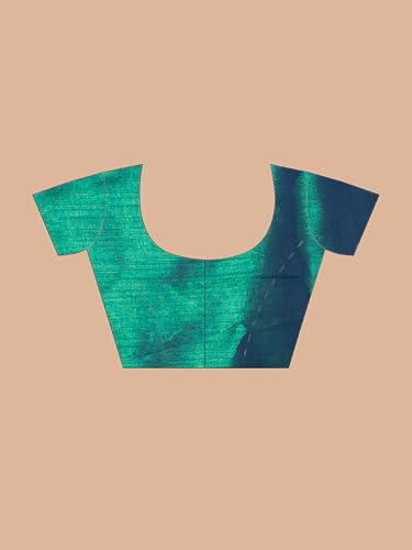Image of Women's Tissue Cotton Saree | Plain Lightweight Tassel Pallu Saree with Blouse
