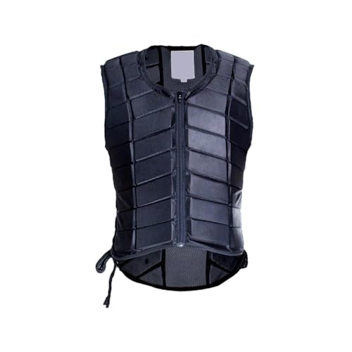 perfk Gilet da Equitazione Gilet da Equitazione Imbottito Professionale Nero con Cerniera Protettiva, L