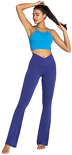 Image of Sunzel Flare Leggings, Crossover Yoga Pants with Tummy Control, High-Waisted and Wide Leg