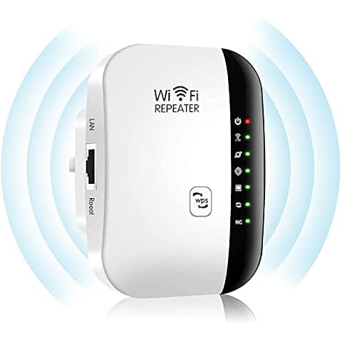 WiFi Extender Range Booster, 2.4G/300Mbps Signal Booster with Integrated Antennas Support AP/Repeater Mode and WPS Function, WiFi Repeater with Ethernet Port and UK Plug, Easy Setup(White) Cover