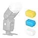 Supon Flash Diffuser for Godox TT520 TT520ii TT560 TT560ii Flash Speedlite （3 Pack White Blue Yellow）