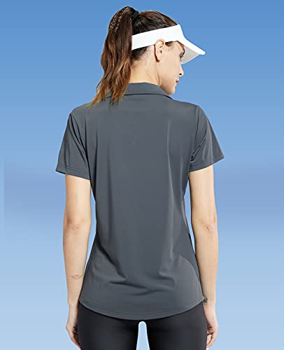 Image of MIER Women's Golf Polo Shirts Collared V Neck Short Sleeve Tennis Shirt, Dry Fit, Moisture Wicking