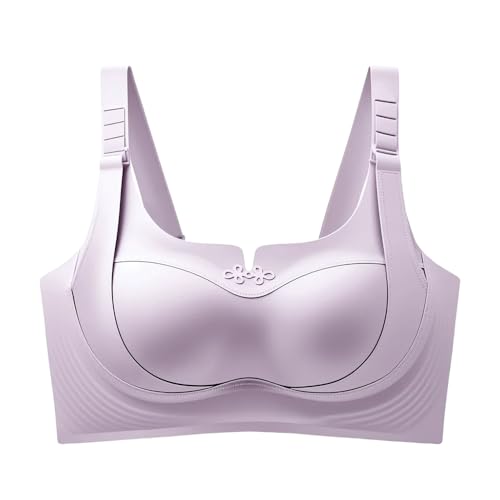 Womens Seamless Lift Bras 2026 Upgrade Push Up Full Coverage Custom Bust Shaping Bra Wireless Soft Bralettes for Seniors (US Numeric 34 Regular Regular Purple)