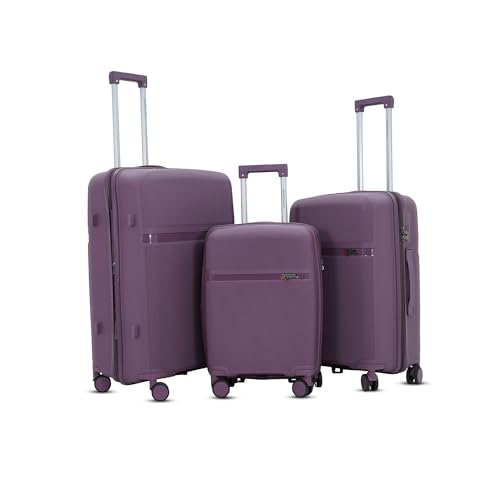 Image of Fly Luggage Trolley bags Set of 3 | Durable Polypropylene Hard Shell | Polypropylene, Lightweight Large Expandable Hardshell, 8 Disc Wheels, TSA Type Lock