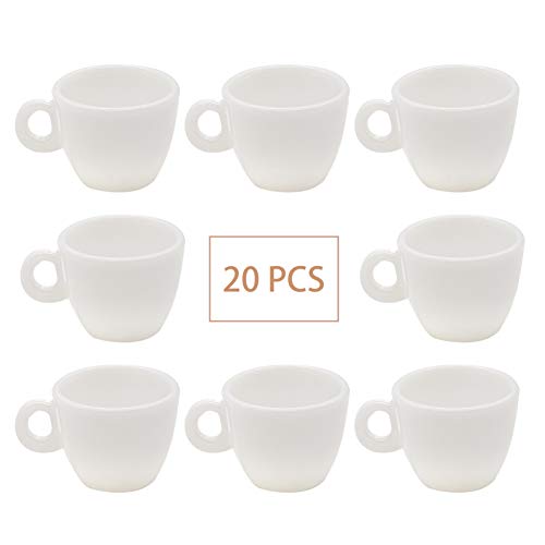 AUEAR, 20 Pack Dollhouse Mini Coffee Mug Tea Miniatures White Coffee Cup Food