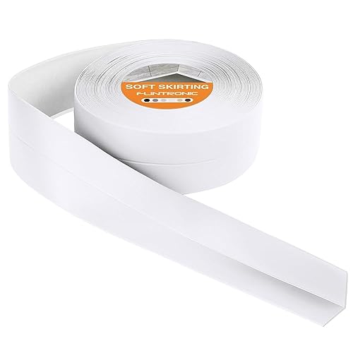 Flintronic Weichsockelleiste, 19 x 19mm 4.5m Weichsockelleiste Selbstklebend für Küche und Badezimmer, Selbstklebende Abschlussleiste aus PVC, Flexible Knickleiste - Fugendichtungsband