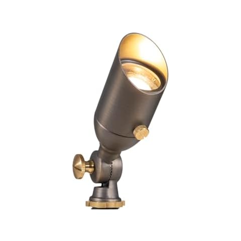 VOLT 12V Brass Mini Outdoor Spotlight (Bronze) for Low Voltage Landscape Lighting of Yard, Lawn, Garden, Patio, Trees & House Cover