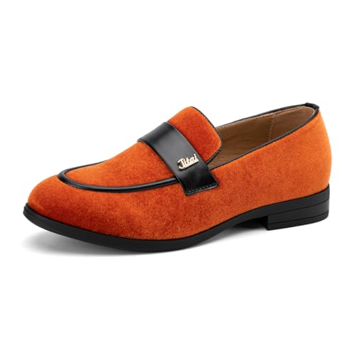Image of JITAI Boys Dress Loafers for Weddings & School, Breathable Slip-On Leather Tuxedo Shoes, Toddler to Preteen