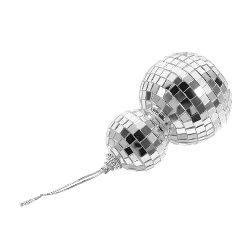 PRETYZOOM Glass Foam Material Decorative Disco Mirror Ball Hanging Disco Ball Lanyard for Weddings Birthdays