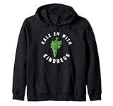 Photo Gallery kale em with kindness funny pun veggies vegani felpa con cappuccio Photo Gallery kale em with kindness funny pun veggies vegani felpa con cappuccio
