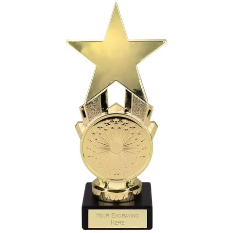 TROPHIESPLUSMEDALS Personalised Gold Star Trophy Cover