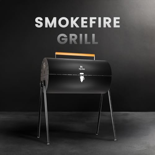 Image of H Hy-tec (Device) HYBB - Smokefire Charcoal Grill Barbeque with 10 Skewers & Charcoal Tray (Black)
