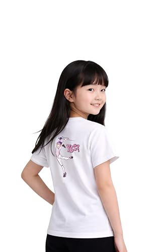 Image of KlothoMAIA Girls' Fencing Graphic T-Shirt - Classic White, Sporty & Empowering Design