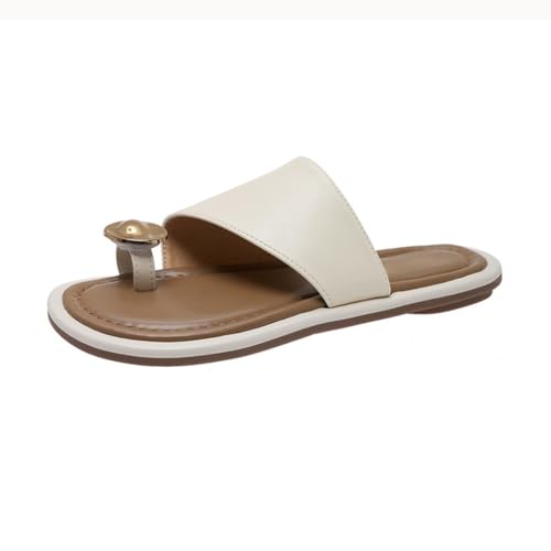 HBJWOV Toe Fitting Sandals for Women Wearing Flat Bottomed Sandals for Beach Sandals