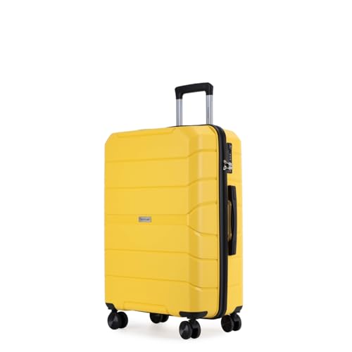 Hardshell Suitcase Spinner Wheels Pp Luggage Sets Lightweight Durable Suitcase With Tsa Lock,3-Piece Set (20/24/28),Yellow4