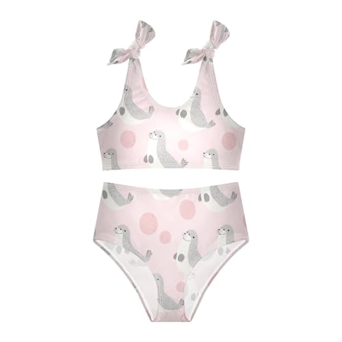 Wusikd Seals Balls Gray Girls Swimsuits Two Piece Pink Swimwear Bikini Set for for Girls Size 3T3