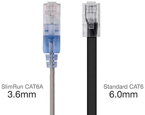 Monoprice Cat6A Ethernet Patch Cable, Snagless RJ45, 550Mhz, 10G, UTP, Pure Bare Copper Wire, 30AWG, 10-Pack, 1 Feet, Gray - Image 3