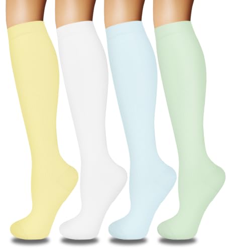 Image of 4 Pairs Compression Socks for Women Circulation-Best Support for Nurses,Running,Athletic,Travel
