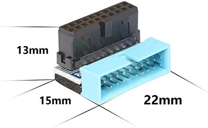 USB 3.0 20pin Male 90 Degree to Female Extension Adapter, USB 19-Pin Extension Adapter Up Down Angled 90 Degree Connector for Motherboard Mainboard (Buckle outward)